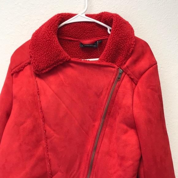 The Fifth Label Faux-Fur Moto Jacket Red - Picture 6 of 8